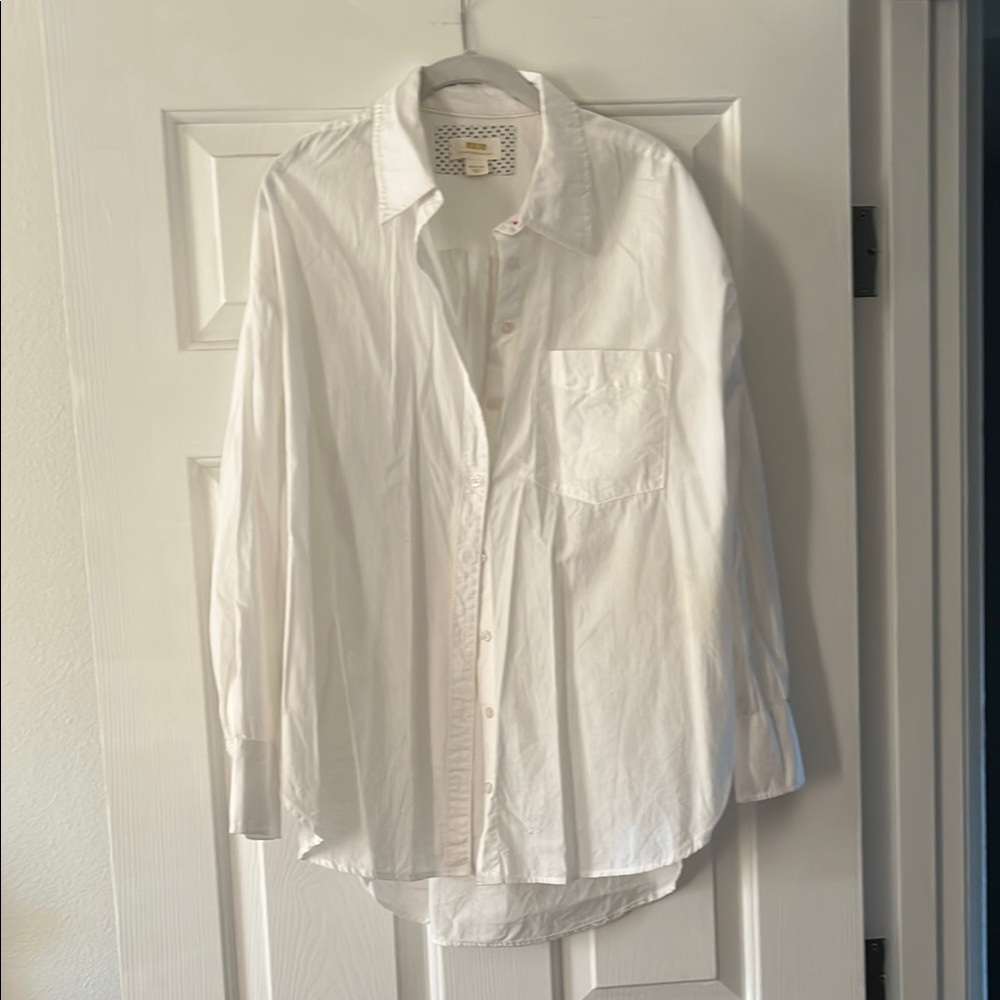 Maeve by Anthropologie Classic White Button-Down Shirt - Casual & Crisp